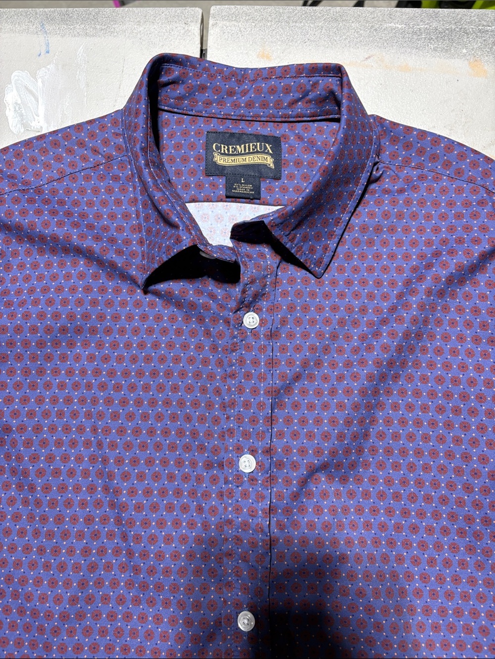 Daniel Cremieux Purple and Red Geometric Dress Shirt